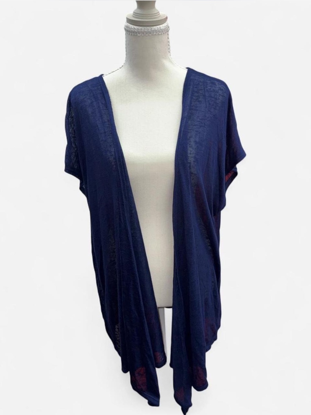 Navy Open-Front Lightweight Women’s Sweater Cardigan